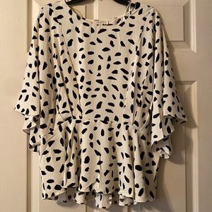 Brand new cream & black peplum top.